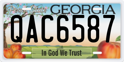 GA license plate QAC6587