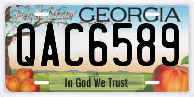 GA license plate QAC6589