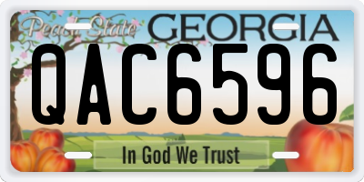 GA license plate QAC6596