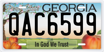 GA license plate QAC6599