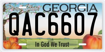 GA license plate QAC6607