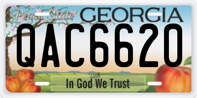 GA license plate QAC6620