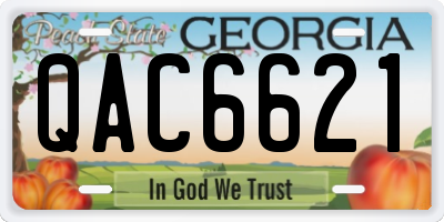 GA license plate QAC6621