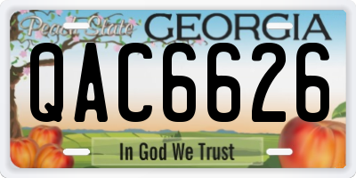 GA license plate QAC6626