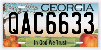GA license plate QAC6633