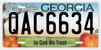 GA license plate QAC6634