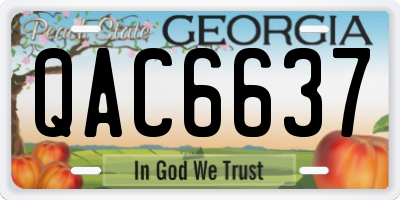 GA license plate QAC6637