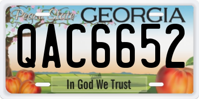 GA license plate QAC6652
