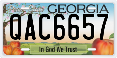 GA license plate QAC6657