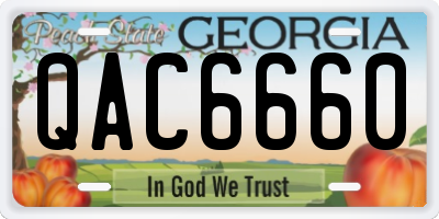 GA license plate QAC6660