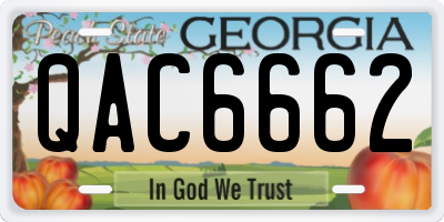 GA license plate QAC6662