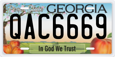 GA license plate QAC6669