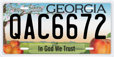 GA license plate QAC6672