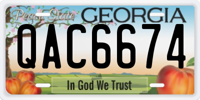 GA license plate QAC6674