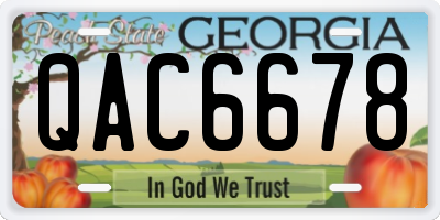 GA license plate QAC6678