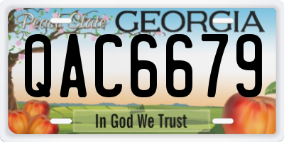 GA license plate QAC6679