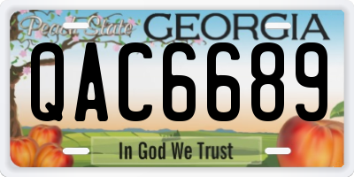 GA license plate QAC6689