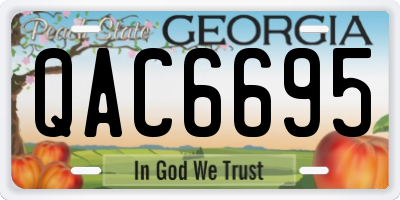 GA license plate QAC6695