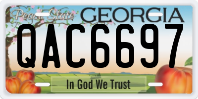 GA license plate QAC6697