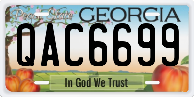 GA license plate QAC6699