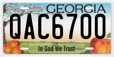 GA license plate QAC6700