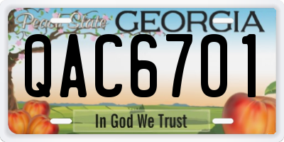 GA license plate QAC6701