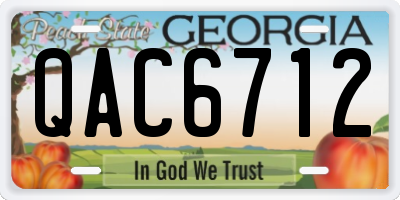 GA license plate QAC6712