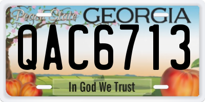 GA license plate QAC6713