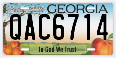 GA license plate QAC6714