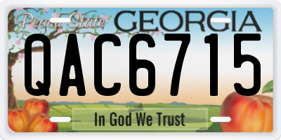GA license plate QAC6715