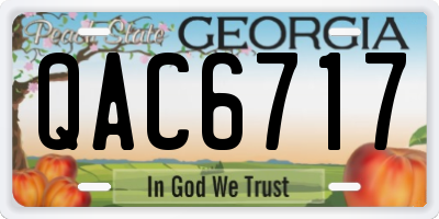 GA license plate QAC6717