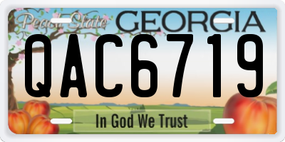 GA license plate QAC6719