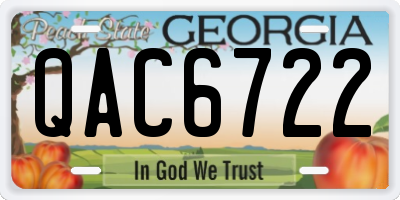 GA license plate QAC6722