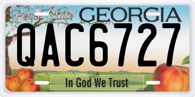 GA license plate QAC6727