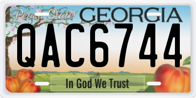 GA license plate QAC6744