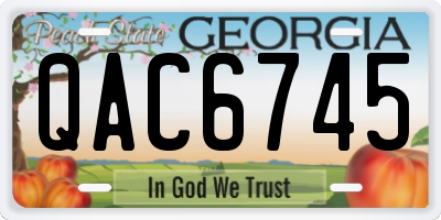 GA license plate QAC6745