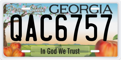 GA license plate QAC6757
