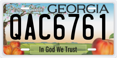GA license plate QAC6761