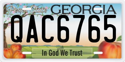 GA license plate QAC6765
