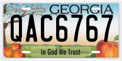 GA license plate QAC6767