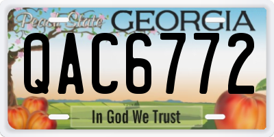 GA license plate QAC6772