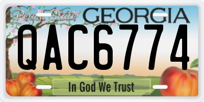 GA license plate QAC6774