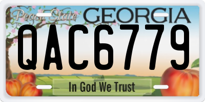 GA license plate QAC6779