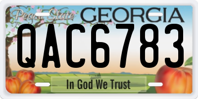 GA license plate QAC6783