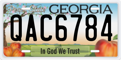 GA license plate QAC6784