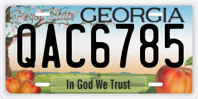 GA license plate QAC6785