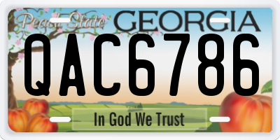 GA license plate QAC6786