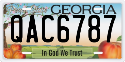 GA license plate QAC6787