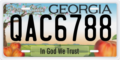 GA license plate QAC6788