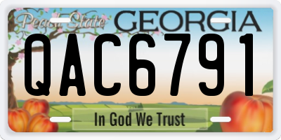 GA license plate QAC6791